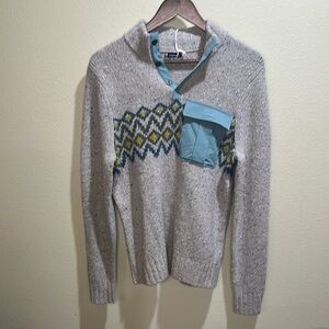 Smartwool Gray and Blue Crewneck Sweater